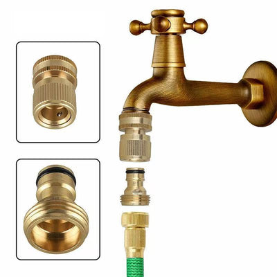 3/4" Brass Garden Hose Quick Connector