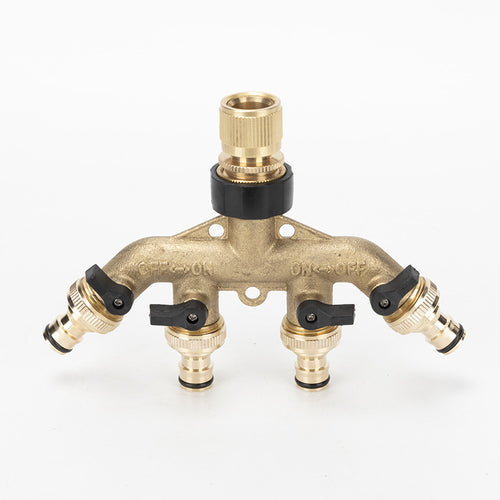 4-Way Brass Hose Splitter + ALL conectors